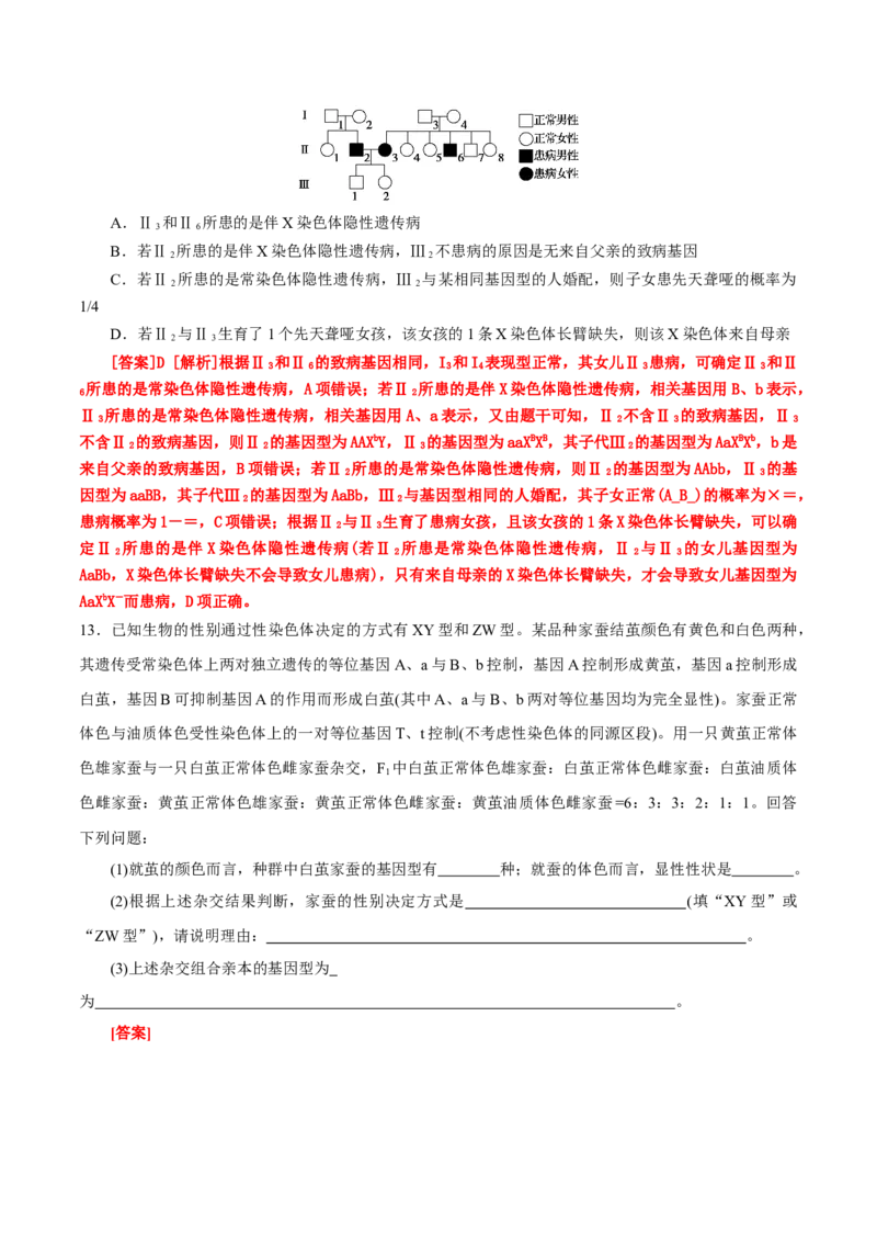 GKSW150_第15讲伴性遗传、人类遗传病-备战2022年高考生物一轮复习精品讲义（人教版）(解析版)_新高考复习资料_2022年新高考复习资料_备战2022新高考生物一轮复习精品讲义（人教版）