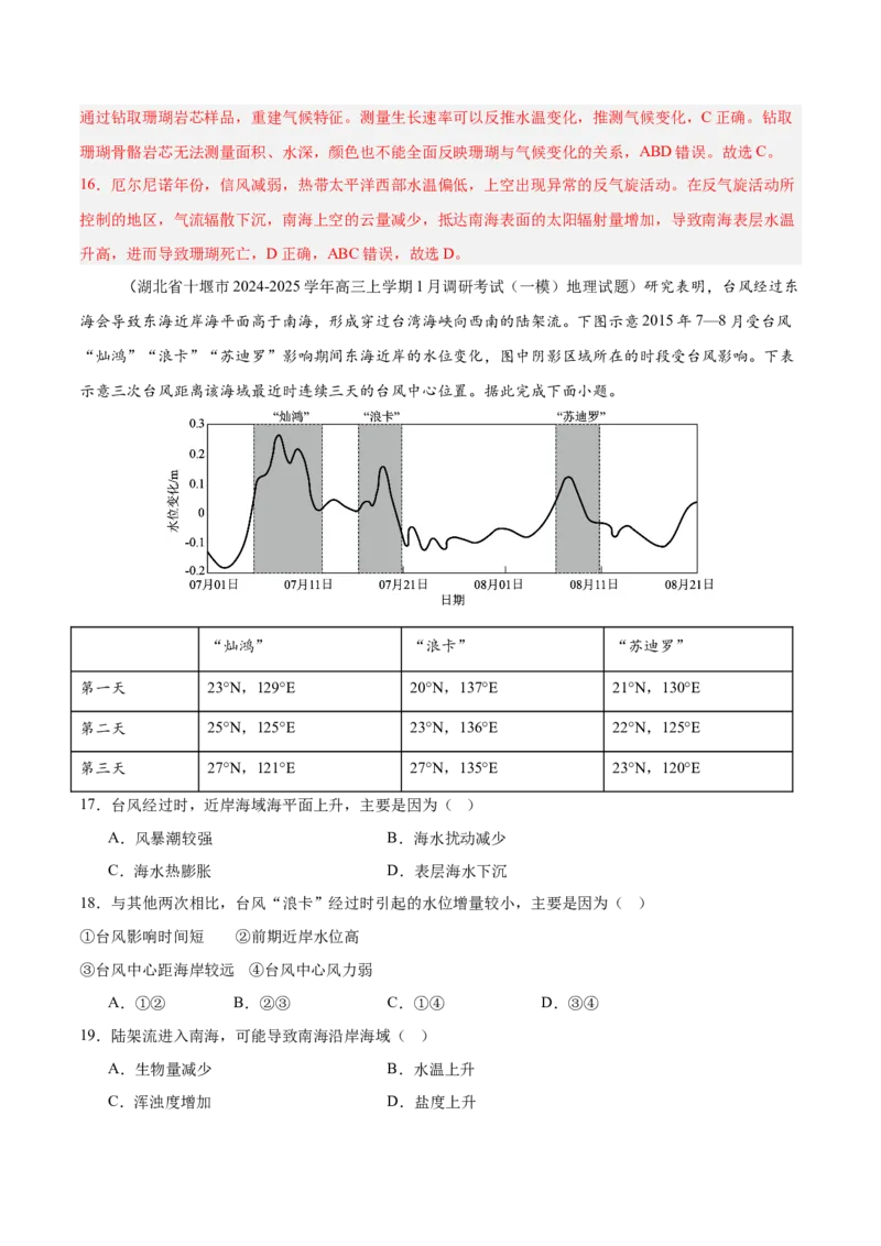 热点05灾害担忧，极端天气与自然灾害频发（解析版）_2025年新高考资料_二轮复习_01高考语文等多个文件_2025年高三地理高考二轮复习专项提升_重点&middot;难点&middot;热点专练（分地区）_江苏专用