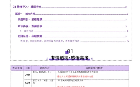 微专题城市内涝（讲义）（原卷版）_2025年新高考资料_二轮复习_上好课2025年高考地理二轮复习讲练测（新高考通用）3381954