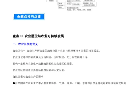 重难点13农业区位因素与粮食安全（原卷版）_2025年新高考资料_二轮复习_01高考语文等多个文件_2025年高三地理高考二轮复习专项提升_重点&middot;难点&middot;热点专练（分地区）_天津专用