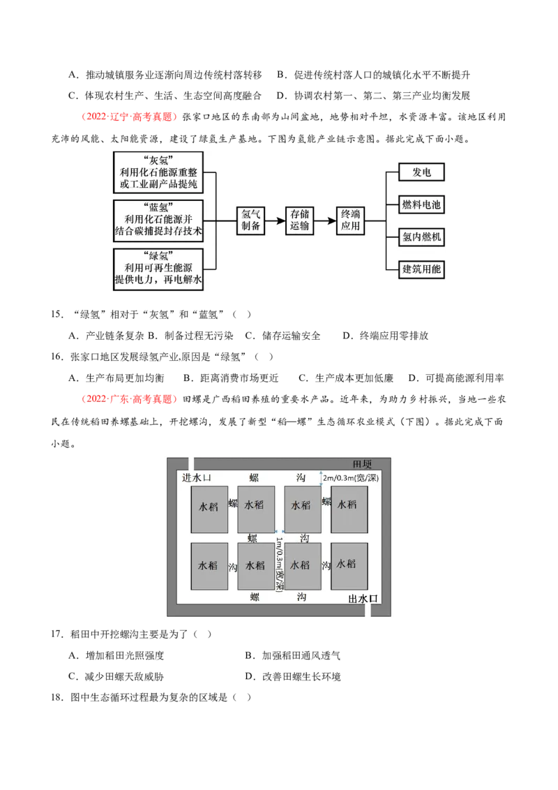 长效热点（练习）（原卷版）_2025年新高考资料_二轮复习_01高考语文等多个文件_上好课2025年高考地理二轮复习讲练测（新高考通用）_第四部分热点聚焦