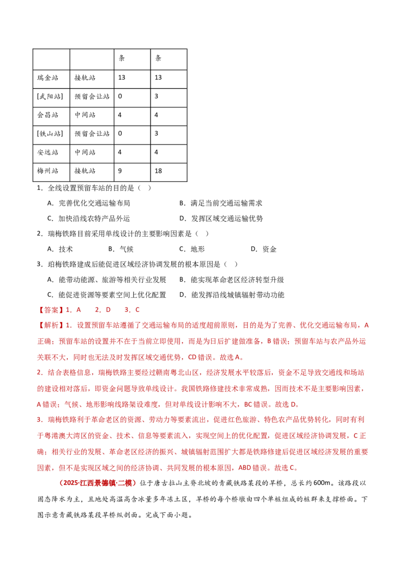 重难点11交通运输与中国新基建（解析版）_2025年新高考资料_二轮复习_01高考语文等多个文件_2025年高三地理高考二轮复习专项提升_重点&middot;难点&middot;热点专练（分地区）_新高考通用