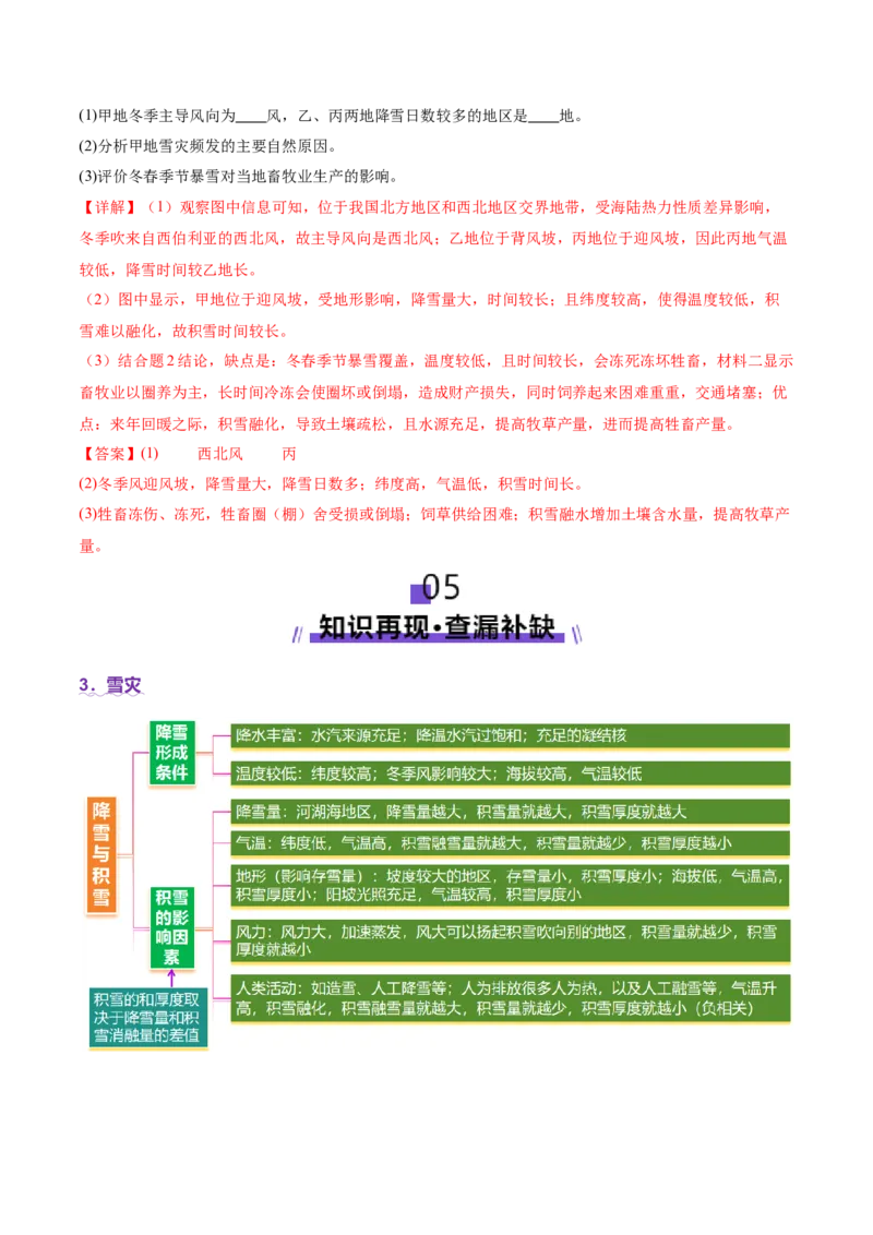 微专题冻害（寒潮、冻雨等）（讲义）（解析版）_2025年新高考资料_二轮复习_2025年高三地理高考二轮复习专项提升（新高考通用）3405802_二轮讲义
