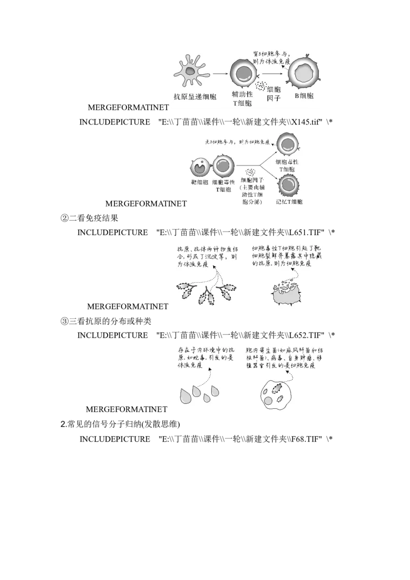 第25讲免疫调节_2024年新高考资料_1.2024一轮复习_2024年高考生物一轮复习讲义（新人教版）_另附1套Word版题库_选择性必修1_第八单元稳态与调节