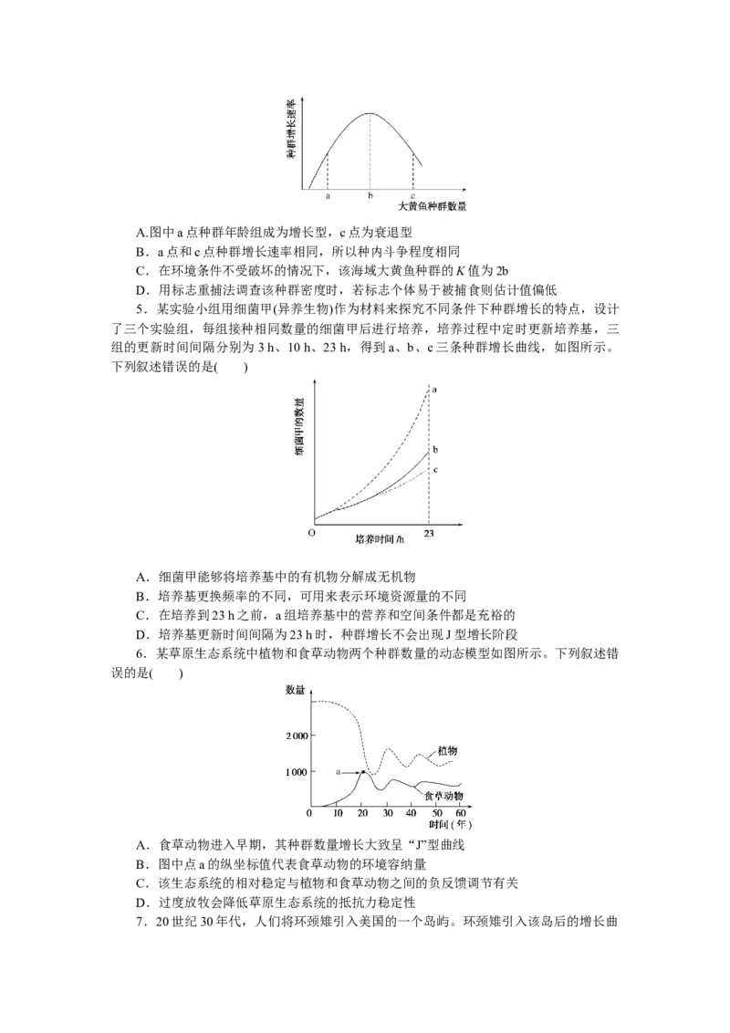 专练73　种群数量的变化图像分析_通用版（老高考）复习资料_2023年复习资料_专项复习_2023《微专题&middot;小练习》&middot;生物