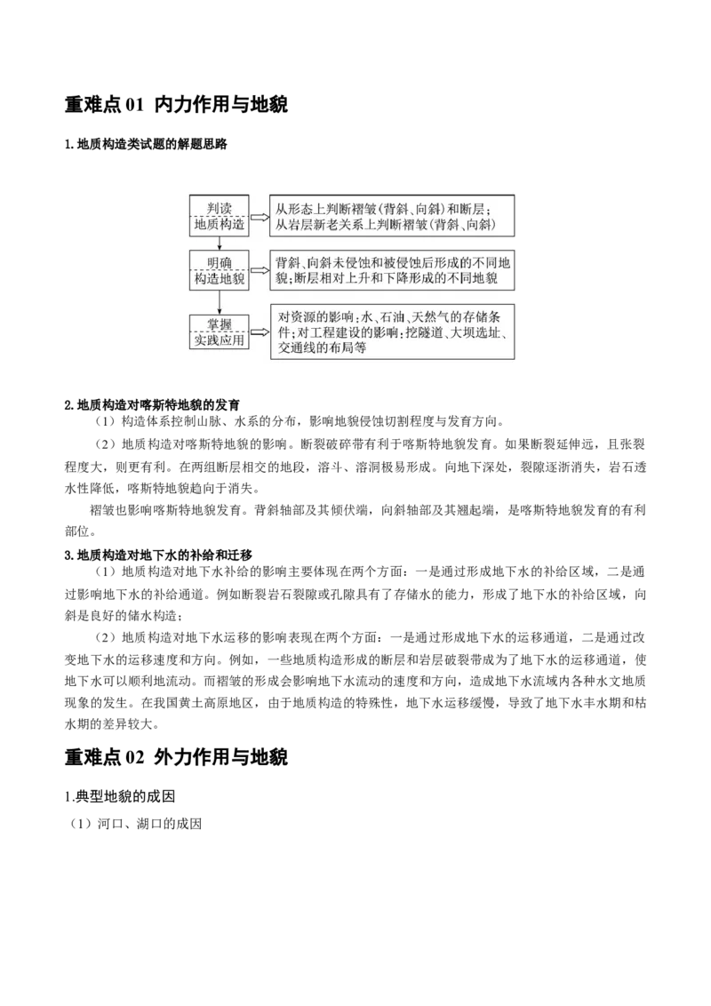 重难点05地质地貌的成因与演变（解析版）_2025年新高考资料_二轮复习_2025年高三地理高考二轮复习专项提升（新高考通用）3405802_重点&middot;难点&middot;热点专练（分地区）_广东专用