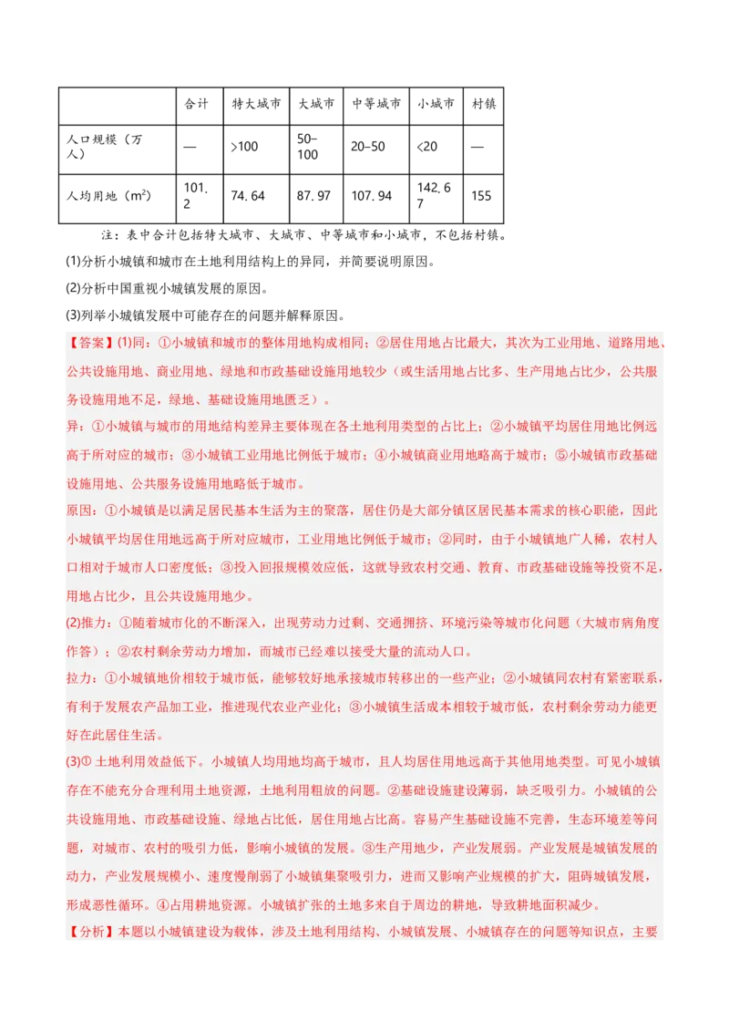 重难点08城镇与乡村（浙江专用）（解析版）_2025年新高考资料_二轮复习_01高考语文等多个文件_2025年高三地理高考二轮复习专项提升_重点&middot;难点&middot;热点专练（分地区）_浙江专用