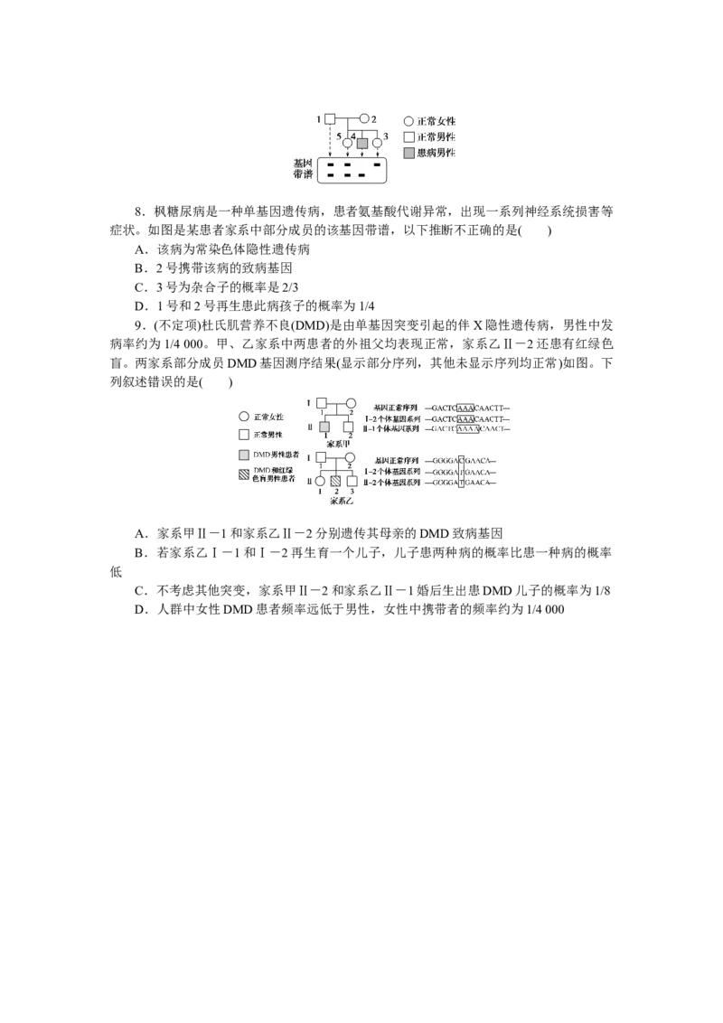 专练56　人类遗传病_新高考复习资料_2023年新高考复习资料_专项复习_2023《微专题&middot;小练习》&middot;生物&middot;新教材&middot;XL-7
