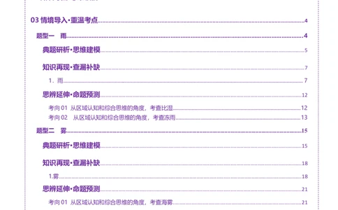 微专题雨雾云（讲义）（解析版）_2025年新高考资料_二轮复习_2025年高三地理高考二轮复习专项提升（新高考通用）3405802_二轮讲义