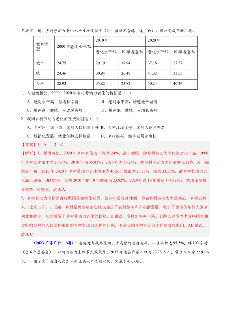 重难点07人口迁移和人口发展（解析版）_2025年新高考资料_二轮复习_2025年高三地理高考二轮复习专项提升（新高考通用）3405802_重点&middot;难点&middot;热点专练（分地区）_广东专用