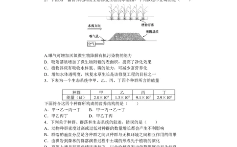 专练100　生态系统和环境保护综合练_通用版（老高考）复习资料_2023年复习资料_专项复习_2023《微专题&middot;小练习》&middot;生物