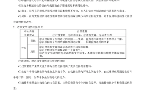 GKSW150_第19讲生物的进化-备战2022年高考生物一轮复习精品讲义（人教版）(原卷版)_新高考复习资料_2022年新高考复习资料_备战2022新高考生物一轮复习精品讲义（人教版）