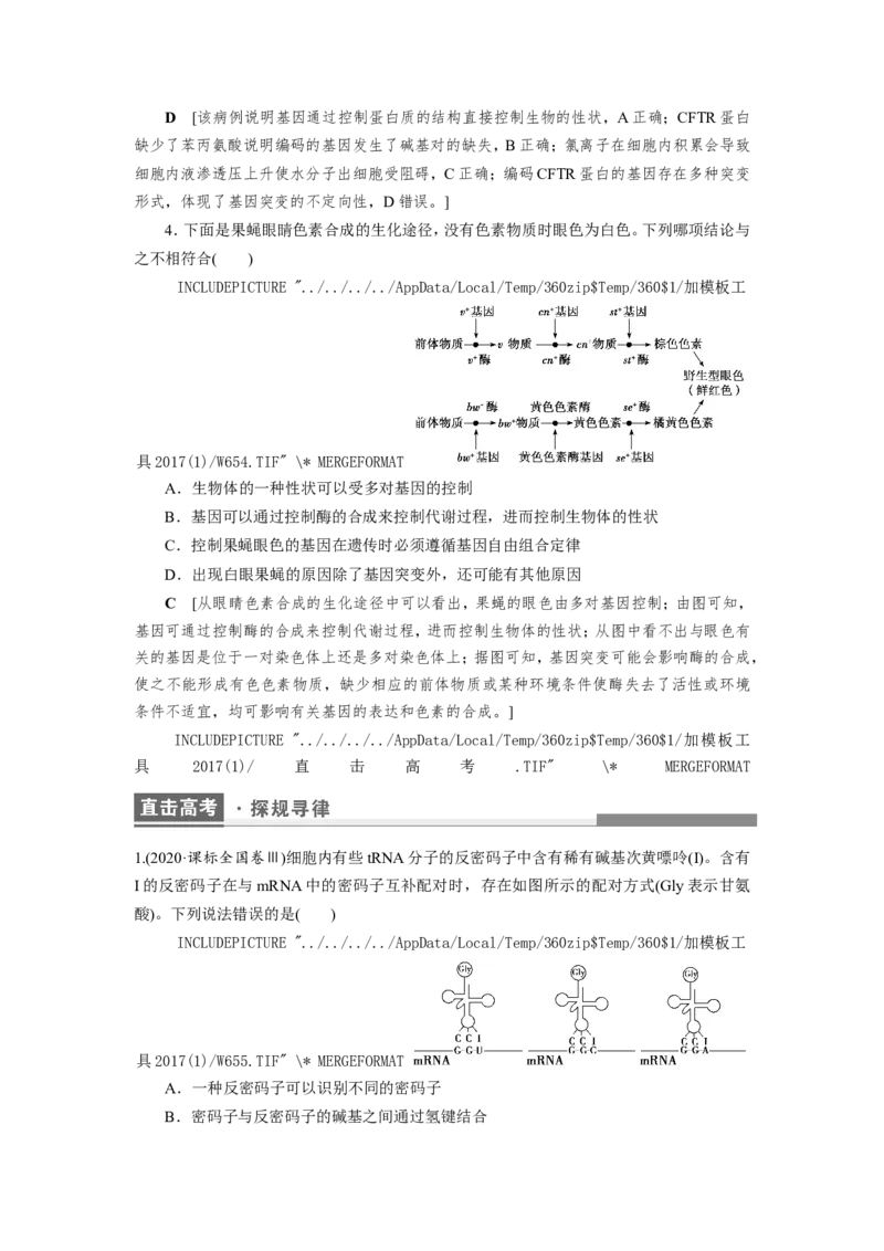 [12533093]高中生物一轮复习学案：第19讲　基因的表达_新高考复习资料_2023年新高考复习资料_一轮复习_精讲精练2023届新高考生物一轮复习学案