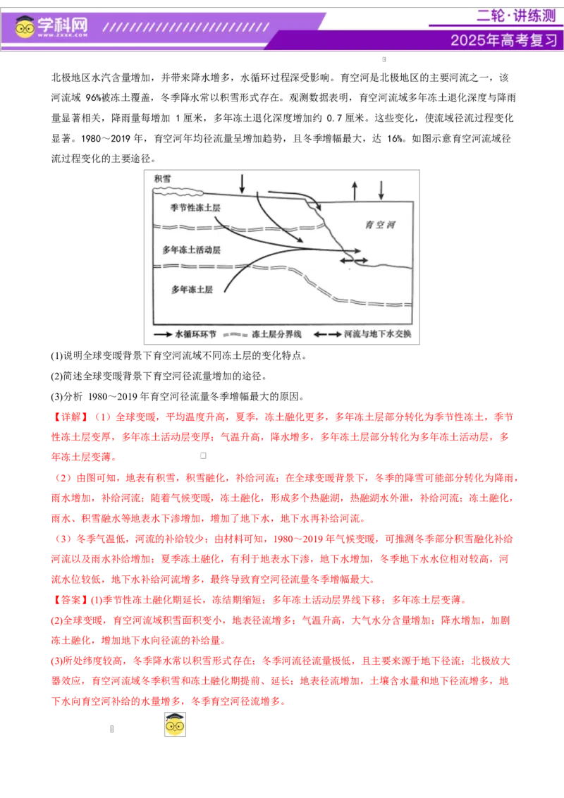 微专题冻土（讲义）（解析版）_2025年新高考资料_二轮复习_上好课2025年高考地理二轮复习讲练测（新高考通用）3381954