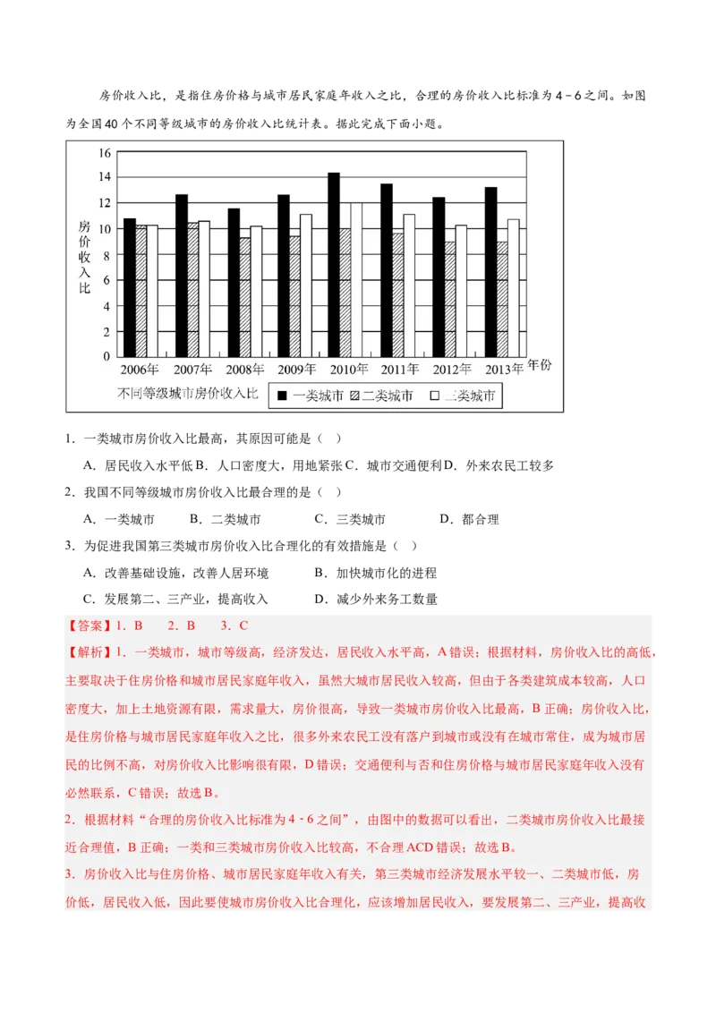 热点02城市热点问题（解析版）_2025年新高考资料_二轮复习_2025年高三地理高考二轮复习专项提升（新高考通用）3405802_重点&middot;难点&middot;热点专练（分地区）_浙江专用