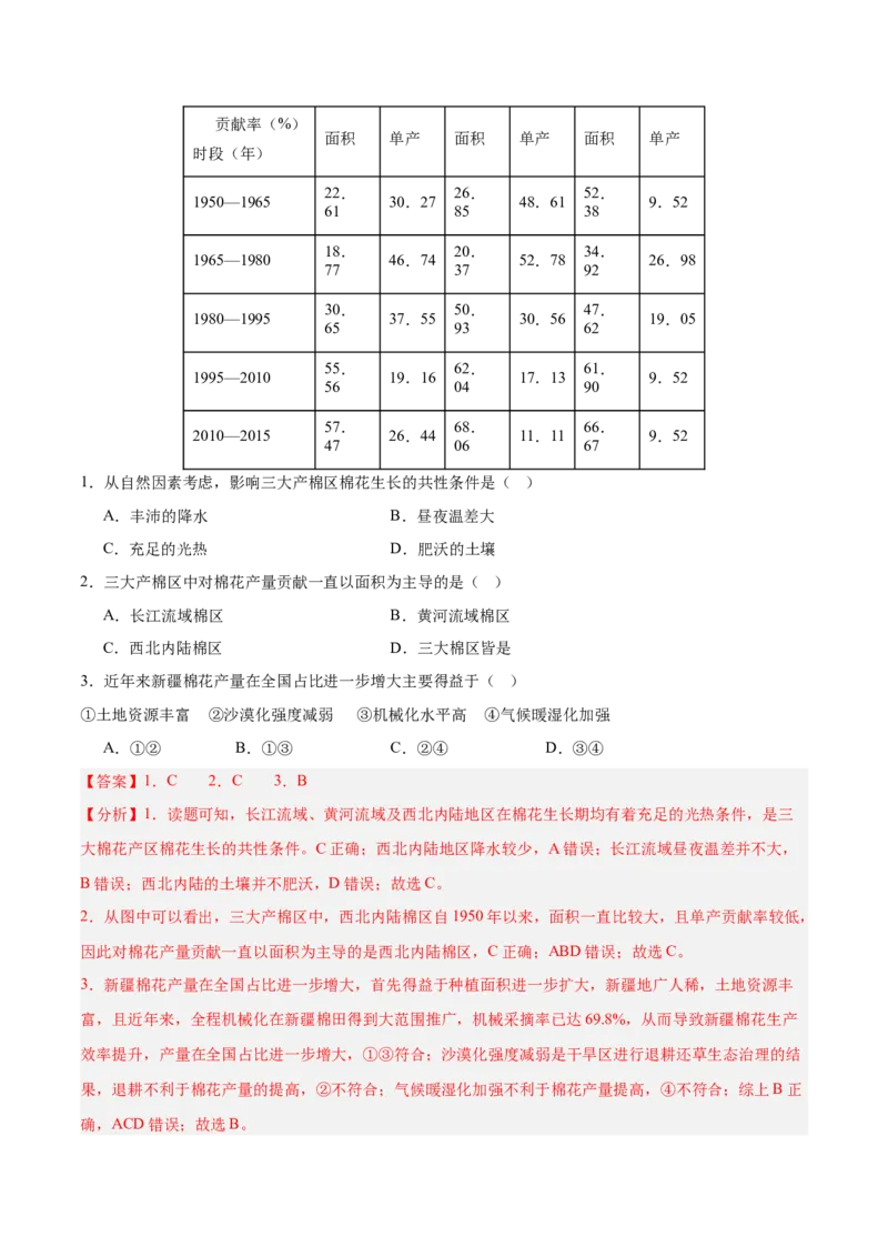 重难点09农业区位及其产业发展（解析版）_2025年新高考资料_二轮复习_2025年高三地理高考二轮复习专项提升（新高考通用）3405802_重点&middot;难点&middot;热点专练（分地区）_广东专用