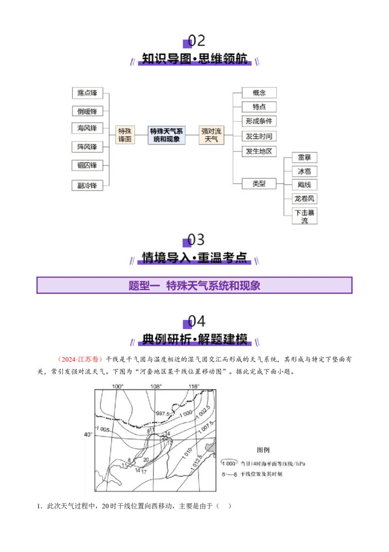 微专题特殊天气系统和现象（讲义）（解析版）_2025年新高考资料_二轮复习_上好课2025年高考地理二轮复习讲练测（新高考通用）3381954