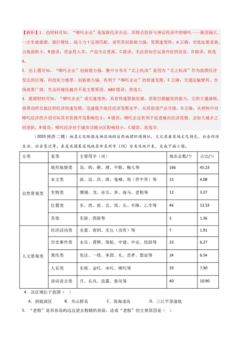 热点02哪吒之魔童闹海背后的地理知识（解析版）_2025年新高考资料_二轮复习_01高考语文等多个文件_2025年高三地理高考二轮复习专项提升_重点&middot;难点&middot;热点专练（分地区）_天津专用