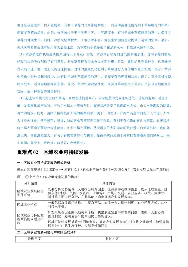 重难点专题12农业区位选择与粮食安全（解析版）_2025年新高考资料_二轮复习_01高考语文等多个文件_2025年高三地理高考二轮复习专项提升_重点&middot;难点&middot;热点专练（分地区）_上海专用
