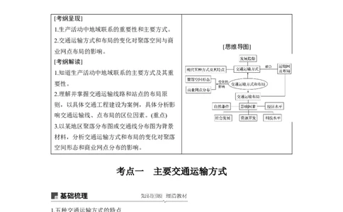 39必修②第5章交通运输布局及其影响第24讲交通运输方式和布局_通用版（老高考）复习资料_2023年复习资料_地理高三一轮复习系列_地理高三一轮复习系列《一轮复习讲义》（教师版）