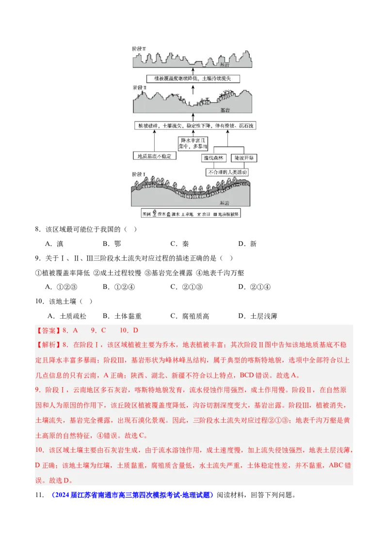 重难点13区域发展（解析版）_2025年新高考资料_二轮复习_2025年高三地理高考二轮复习专项提升（新高考通用）3405802_重点&middot;难点&middot;热点专练（分地区）_江苏专用