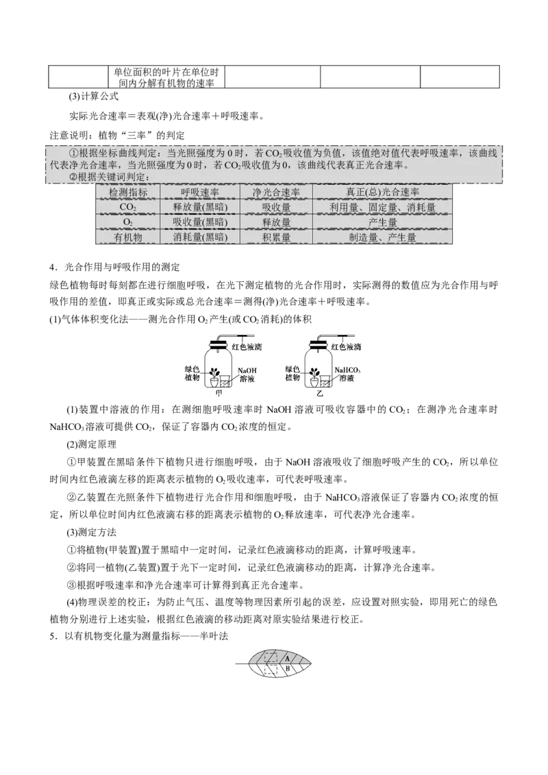 GKSW150_第9讲光合作用-备战2022年高考生物一轮复习精品讲义（人教版）(原卷版)_新高考复习资料_2022年新高考复习资料_备战2022新高考生物一轮复习精品讲义（人教版）