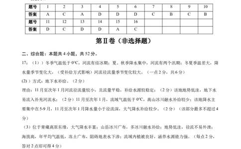 地理（湖南卷）（参考答案）_2025年新高考资料_二轮复习_2025年高三地理高考二轮复习专项提升（新高考通用）3405802_模拟试卷