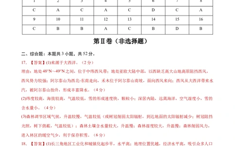 地理（河北卷）（参考答案）_2025年新高考资料_二轮复习_2025年高三地理高考二轮复习专项提升（新高考通用）3405802_模拟试卷