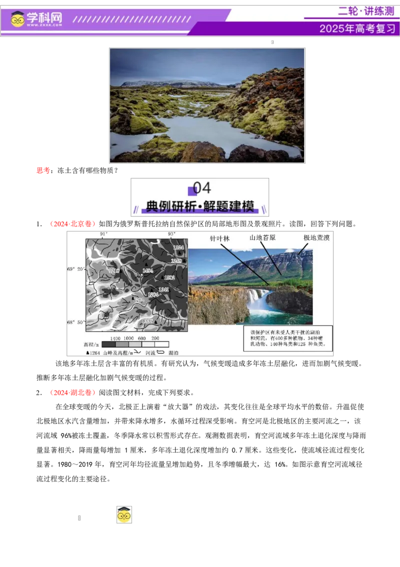 微专题冻土（讲义）（原卷版）_2025年新高考资料_二轮复习_上好课2025年高考地理二轮复习讲练测（新高考通用）3381954