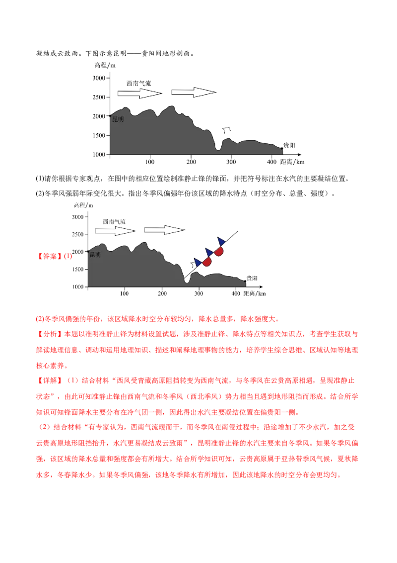 微专题雾、云、雨以及风的形成条件分析（解析版）_2025年新高考资料_二轮复习_01高考语文等多个文件_2025年高三地理高考二轮复习专项提升_微专题集成讲练