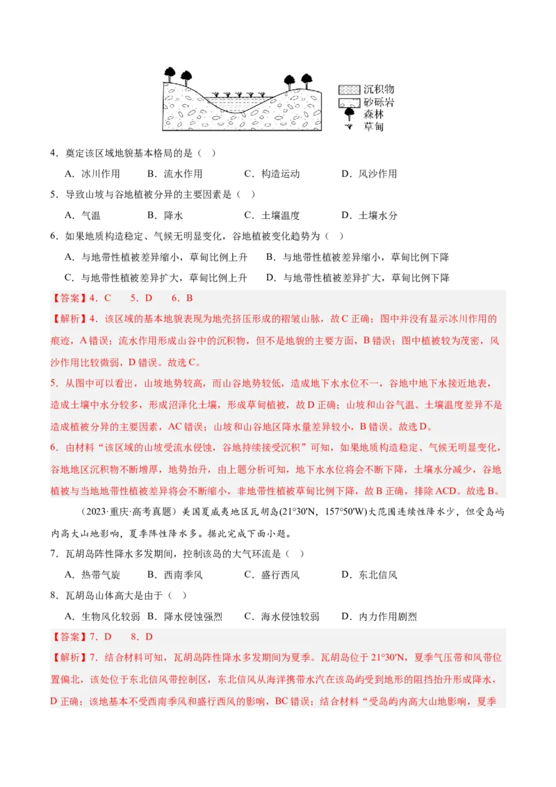 第13讲营造地表形态的力量及其地貌（解析版）_2025年新高考资料_一轮复习_备战2025年高考地理一轮复习考点帮（新高考通用）（完结）