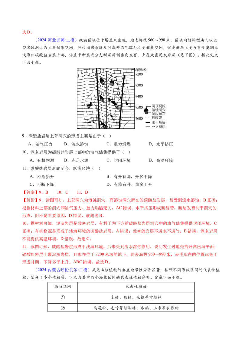 考前冲刺&mdash;&mdash;选择题压轴特训02（解析版）_2025年新高考资料_二轮复习_01高考语文等多个文件_2025年高考地理二轮热点题型归纳与变式演练（新高考通用）