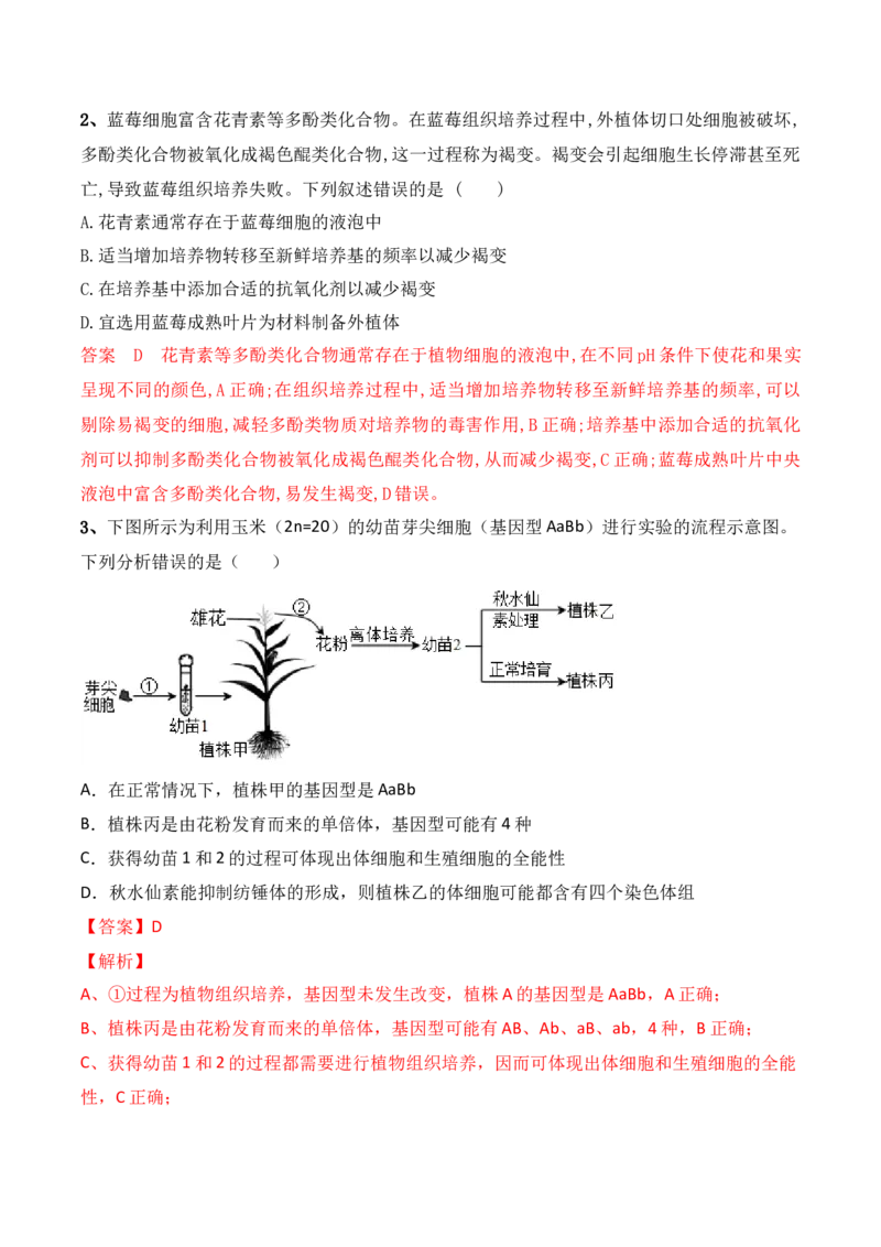 第17讲细胞工程（讲义）解析版(1)_2024年新高考资料_2.2024二轮复习_2024年高考生物二轮复习讲练测（新教材新高考）