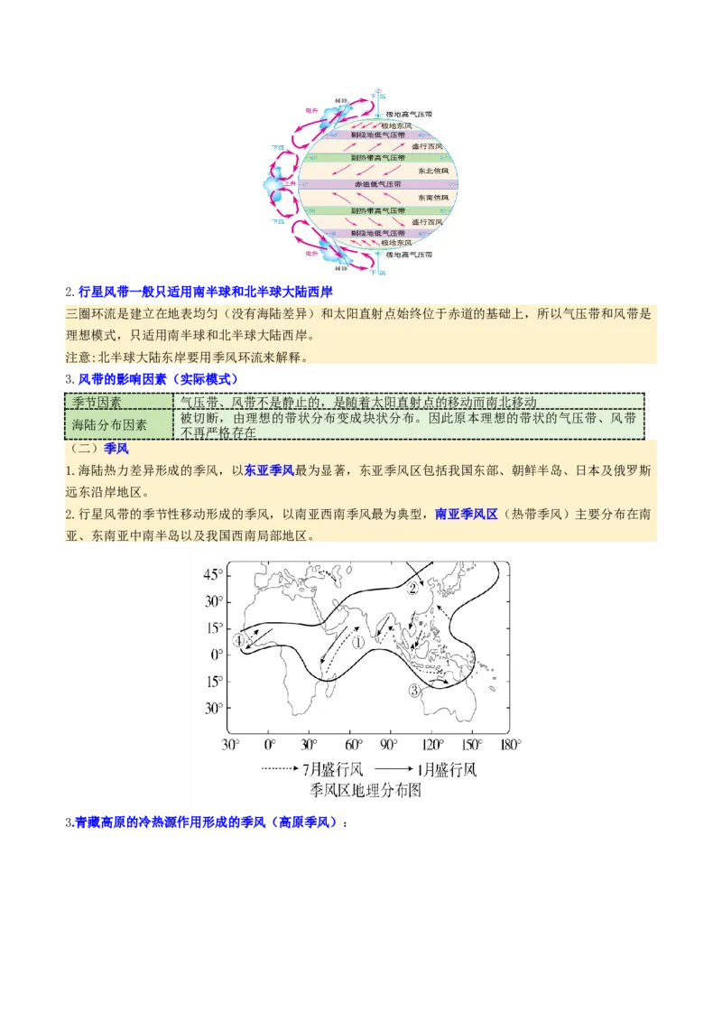 微专题风（讲义）（解析版）_2025年新高考资料_二轮复习_01高考语文等多个文件_2025年高三地理高考二轮复习专项提升_二轮讲义