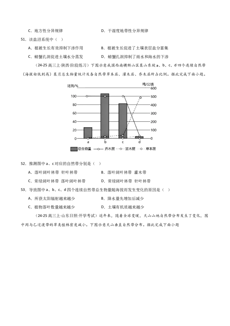 重难点10自然环境的整体性与差异性（原卷版）_2025年新高考资料_二轮复习_01高考语文等多个文件_2025年高三地理高考二轮复习专项提升_重点&middot;难点&middot;热点专练（分地区）_天津专用