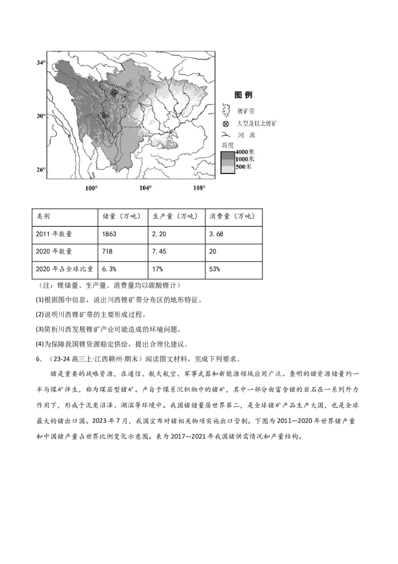 重难点14自然资源与国家安全（浙江专用）（原卷版）_2025年新高考资料_二轮复习_01高考语文等多个文件_2025年高三地理高考二轮复习专项提升_重点&middot;难点&middot;热点专练（分地区）_浙江专用