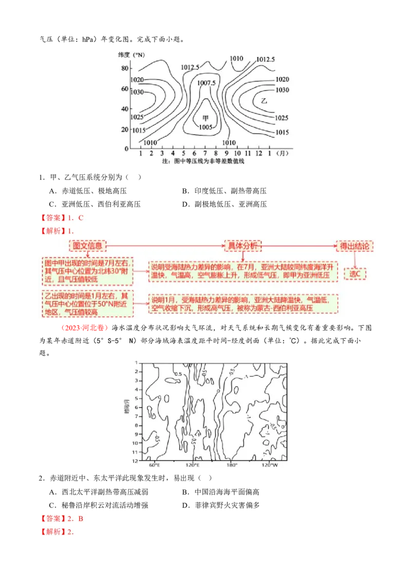 微专题副高（讲义）（解析版）_2025年新高考资料_二轮复习_上好课2025年高考地理二轮复习讲练测（新高考通用）3381954