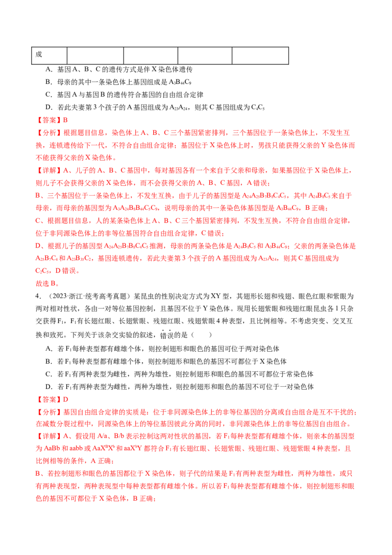 第19讲遗传综合实验分析（练习）（解析版）_2024年新高考资料_1.2024一轮复习_2024年高考生物一轮复习讲练测（新教材新高考）