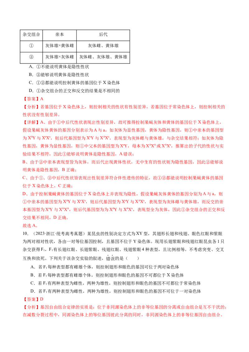 第19讲遗传综合实验分析（练习）（解析版）_2024年新高考资料_1.2024一轮复习_2024年高考生物一轮复习讲练测（新教材新高考）