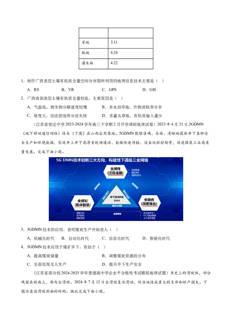 重难点08自然灾害与地理信息技术（原卷版）_2025年新高考资料_二轮复习_01高考语文等多个文件_2025年高三地理高考二轮复习专项提升_重点&middot;难点&middot;热点专练（分地区）_江苏专用