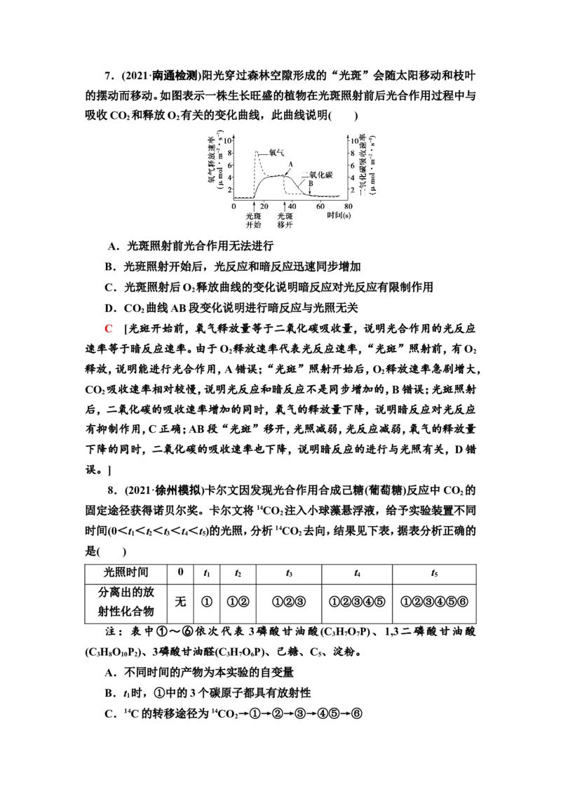 [13326482]备考2023生物课时分层作业9　光合作用与能量转化(Ⅰ)(含解析）_新高考复习资料_2023年新高考复习资料_专项复习_备考2023新高考生物课时分层作业