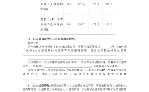 专练26　光合作用的过程_新高考复习资料_2023年新高考复习资料_专项复习_2023《微专题&middot;小练习》&middot;生物&middot;新教材&middot;XL-7