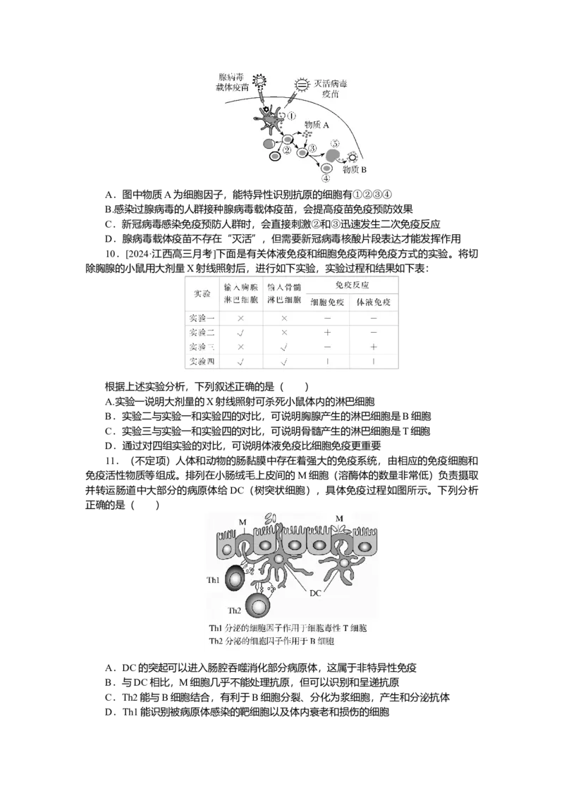 2025届高中生物学一轮复习检测案30　免疫调节（含解析）_2025年新高考资料_一轮复习_2025届高中生物学一轮复习分层复习检测(含解析)