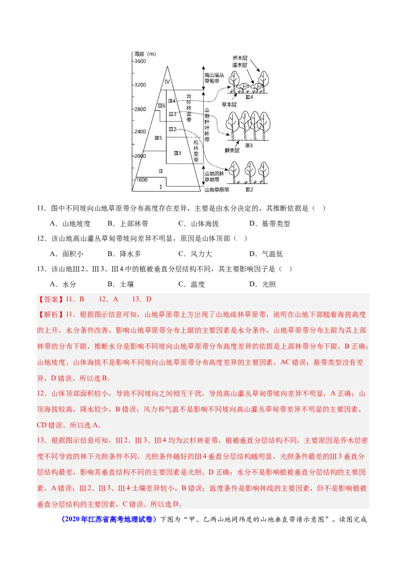 重难点07土壤生物与自然环境整体性和差异性（解析版）_2025年新高考资料_二轮复习_01高考语文等多个文件_2025年高三地理高考二轮复习专项提升_重点&middot;难点&middot;热点专练（分地区）_江苏专用