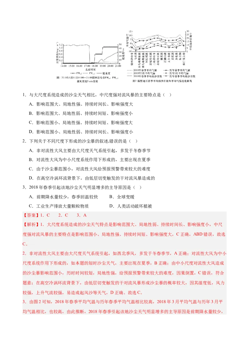 重难点04大气运动规律（解析版）_2025年新高考资料_二轮复习_2025年高三地理高考二轮复习专项提升（新高考通用）3405802_重点&middot;难点&middot;热点专练（分地区）_江苏专用