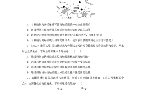 2023版新教材高考生物微专题小练习专练67神经冲动的产生和传导202208091236_通用版（老高考）复习资料_2023年复习资料_一轮复习_2023届高考生物一轮微专题100练