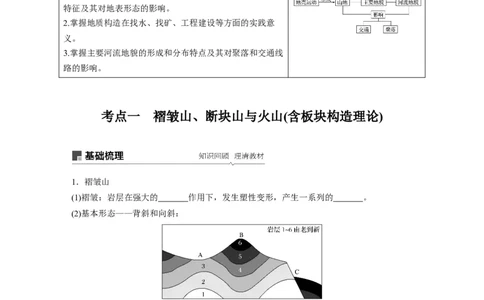 19必修①第5章地表形态的塑造第13讲山地的形成与河流地貌的发育_通用版（老高考）复习资料_2023年复习资料_地理高三一轮复习系列_地理高三一轮复习系列《一轮复习讲义》（学生版）
