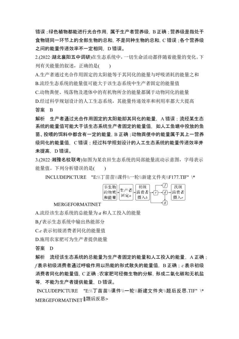 第29讲生态系统的结构与能量流动_2024年新高考资料_1.2024一轮复习_2024年高考生物一轮复习讲义（新人教版）_另附1套Word版题库_选择性必修2_第九单元生物与环境