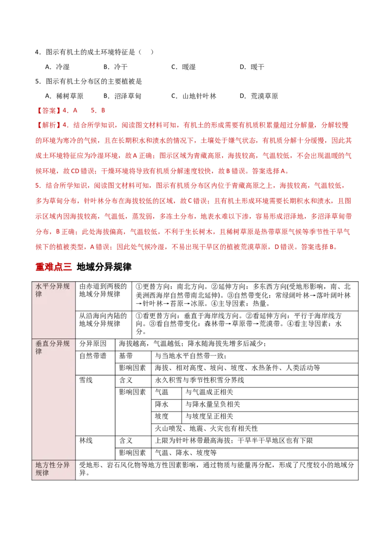 重难点06地理环境的整体性与差异性（解析版）_2025年新高考资料_二轮复习_2025年高三地理高考二轮复习专项提升（新高考通用）3405802_重点&middot;难点&middot;热点专练（分地区）_新高考通用