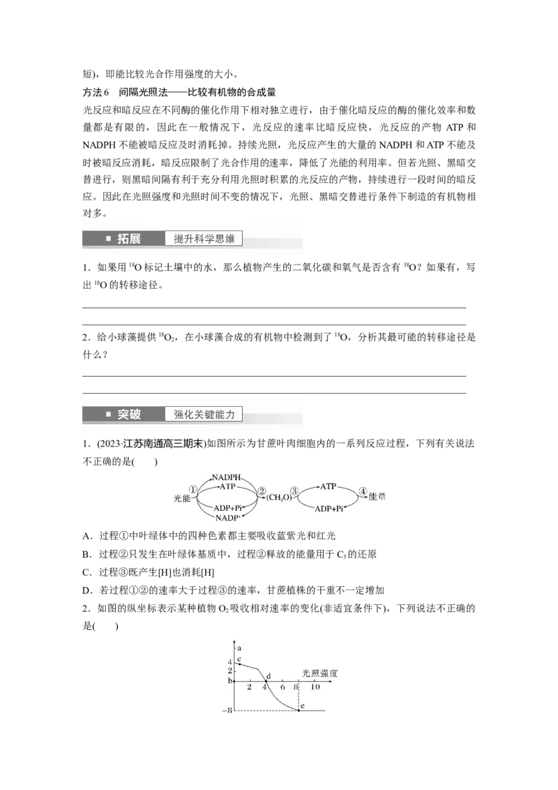 第3单元　第7课时　光合作用和细胞呼吸的综合分析_2024年新高考资料_1.2024一轮复习_2024年高考生物一轮复习讲义（新人教版）_学生版在此文件夹_大一轮复习讲义